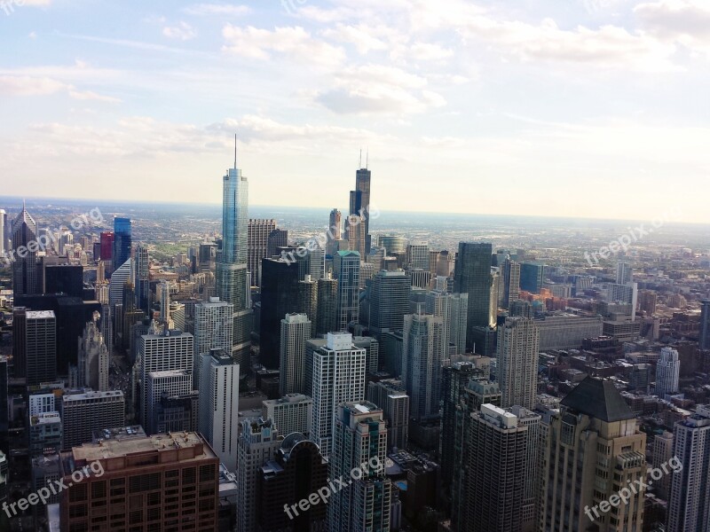 Chicago Aerial Downtown Architecture City