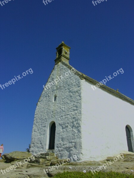 Chapel Sky Blue Landscape Brittany