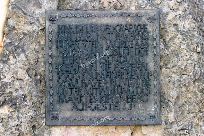 Monument Kipfenberg Mittelbunkt Bavaria Geographical Center Point Bavaria Bavaria