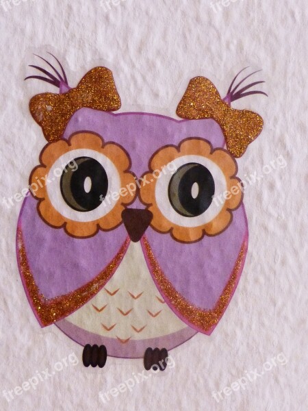 Owl Tattoo Wandtattoo Lilac Purple