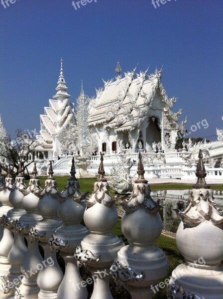 Thailand Temple White White Temple Free Photos