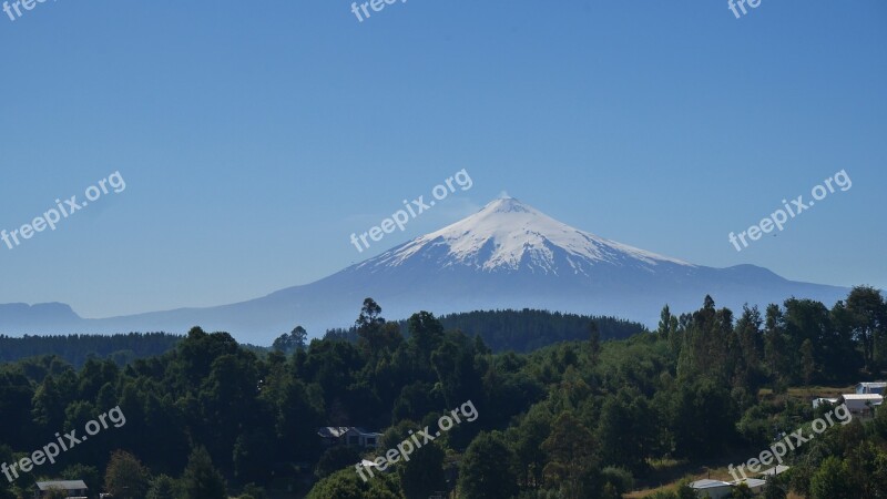 Snow Villa Rica Volcano Volcan Chile