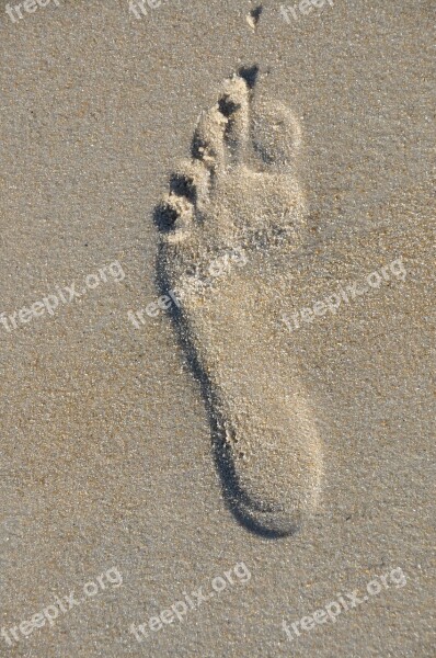 Footprint Beach Sand Foot Walk