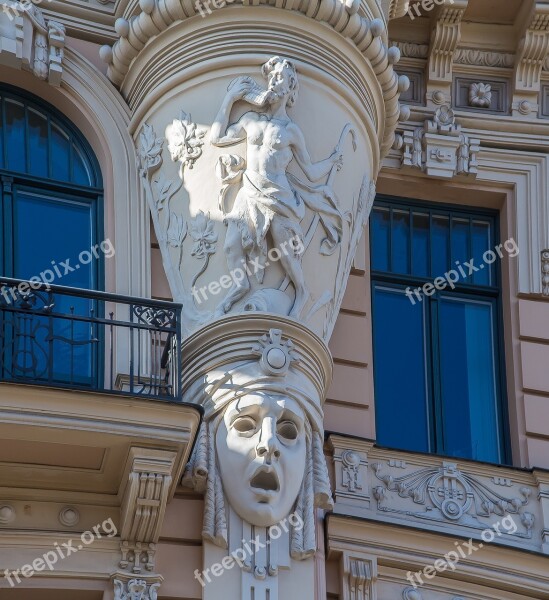 Latvia Riga Building Art Nouveau Riga Old Town