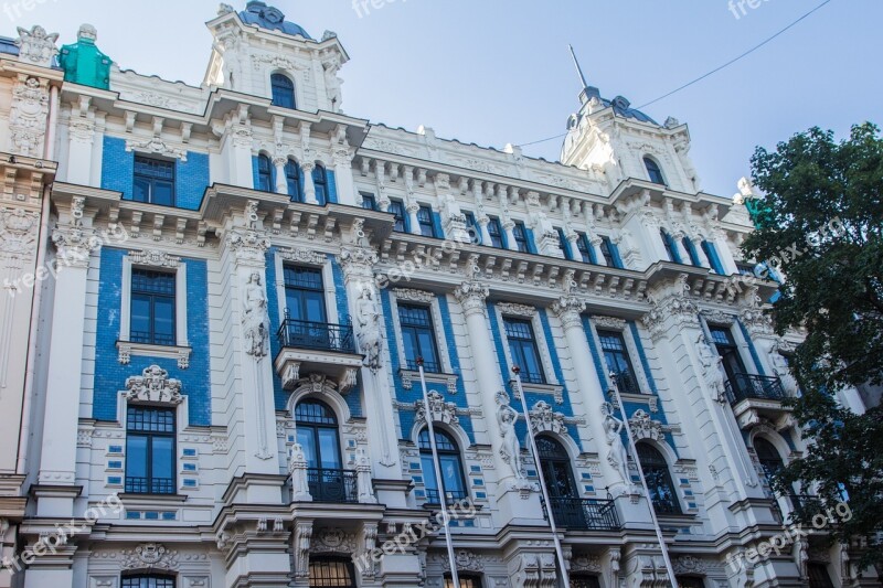 Latvia Riga Building Art Nouveau Riga Old Town