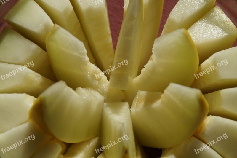 Melon Cantaloupe Sliced Yellow Eat