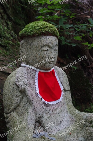 Jizo Statue Mount Koya Forest Japan Koyasan