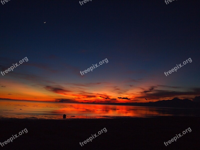 Sunset Glow Republic Of The Philippines In The Dark Free Photos