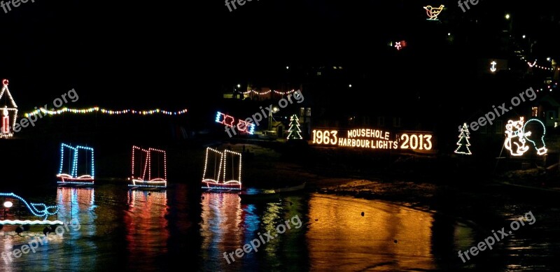 Happy New Year Light Christmas Cornwall Mousehole