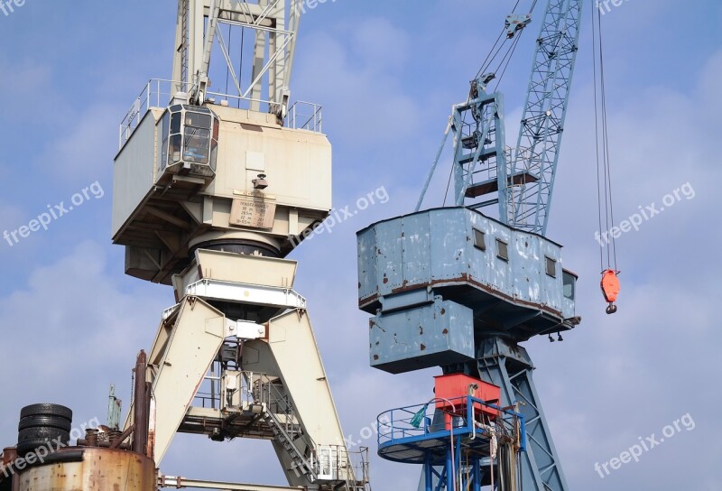 Hamburg Germany Port Water Crane