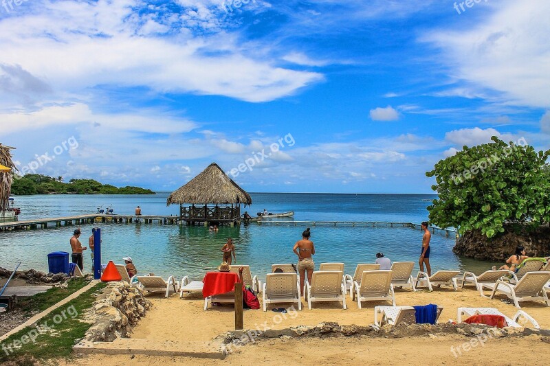 Lagune Beach Colombia Sun Island Cartagena De Indias