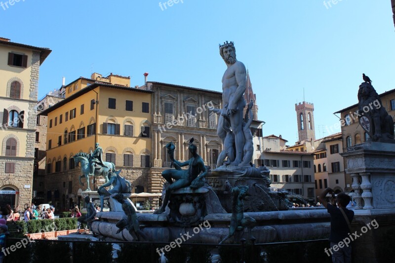 Piazza Della Signoria Florence Italy Landmark Italian