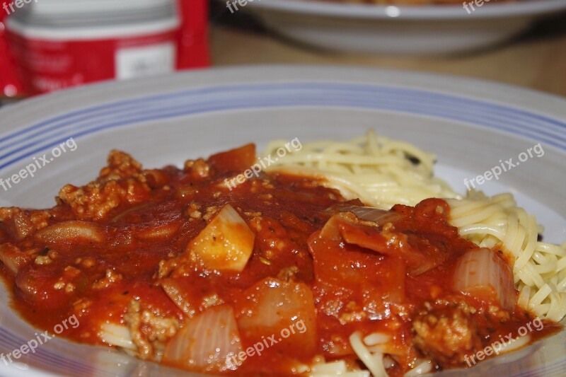 Meat Sauce Noodles Spaghetti Bolognese Pasta