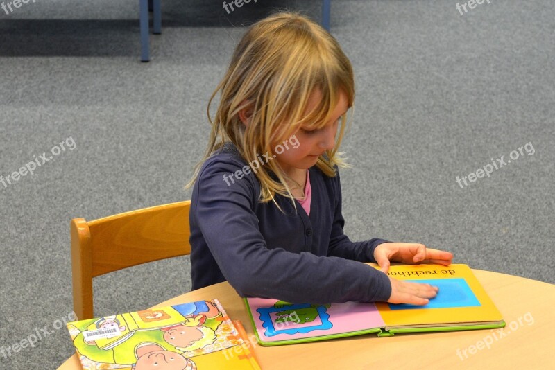 Child Girl People Library Books