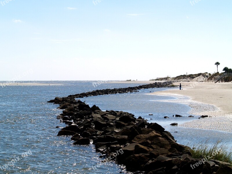 Coastline Atlantic Ocean Shoreline Jekyll Island