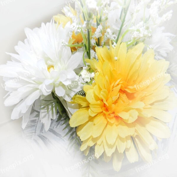 Paper Background Scrapbooking Flowers Yellow