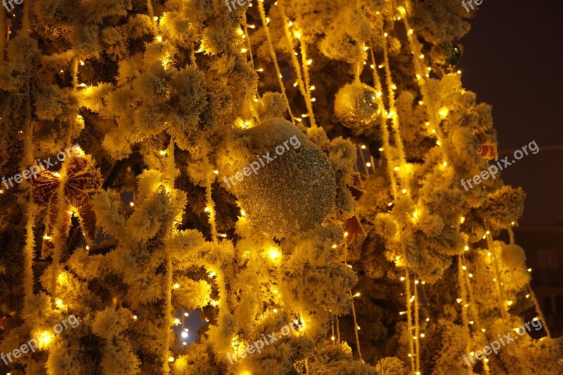 New Year's Eve Winter Golden Spruce Snow Night