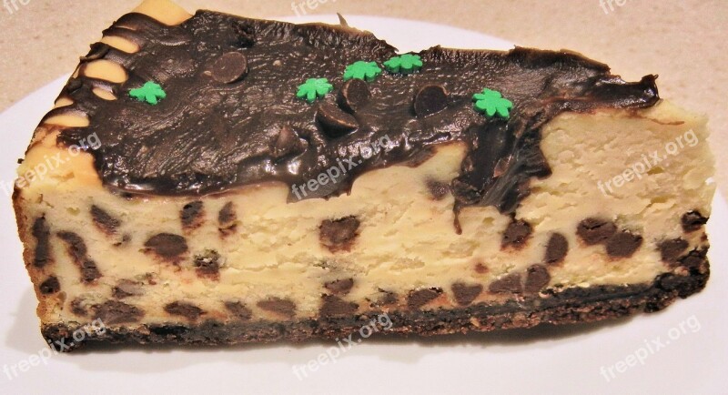 Cheese Cake Chocolate Chips Chocolate Topping Dessert Baked Sweet