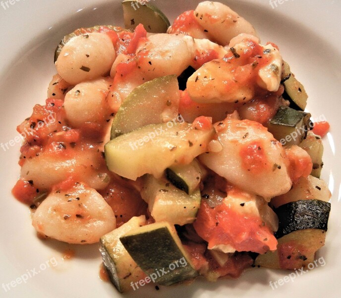 Gnocchi Tomatoes Zucchini Buffalo Mozzarella Herbs