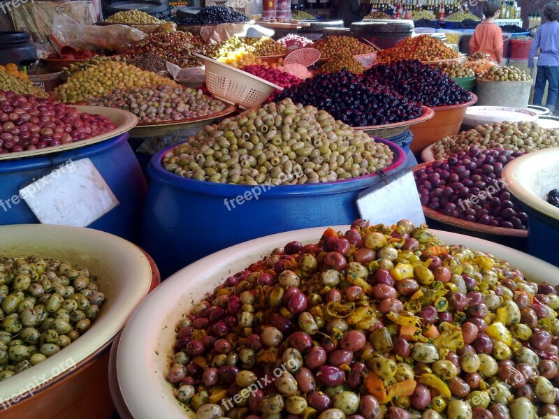 Pots Olives Morocco Spices Free Photos