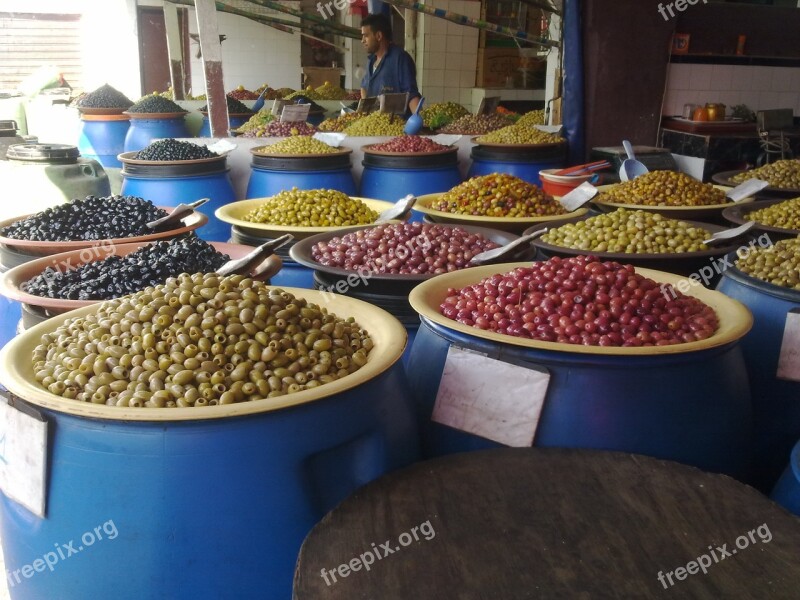 Pots Olives Morocco Spices Free Photos