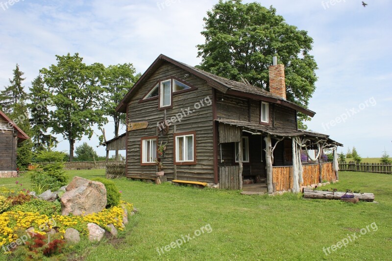 Decorative Cottage Wooden House Pretty Lithuania Country Side