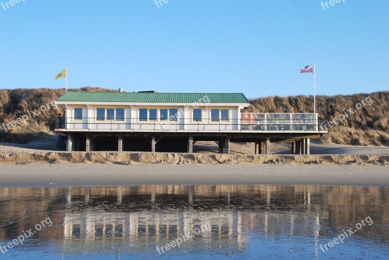 Mirroring Beach Cafe Netherlands Free Photos