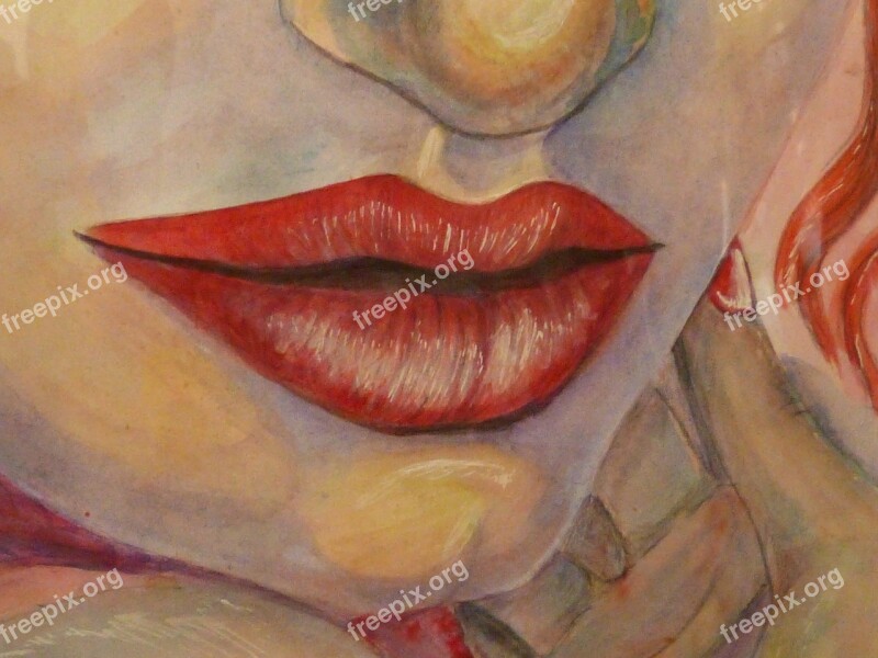 Painting Lips Drawing Human Art