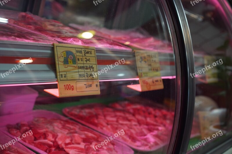 Butcher Meat Display Cases Pork Free Photos