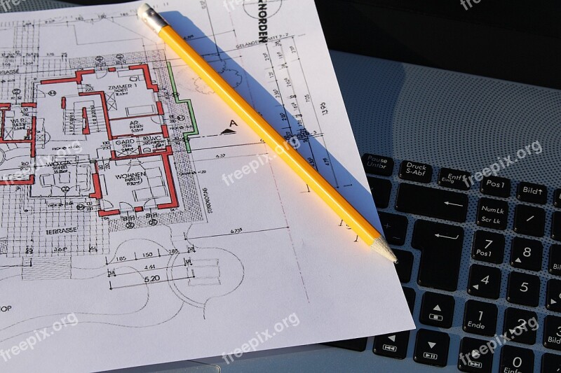 Building Plan Laptop Visit Plan Free Photos