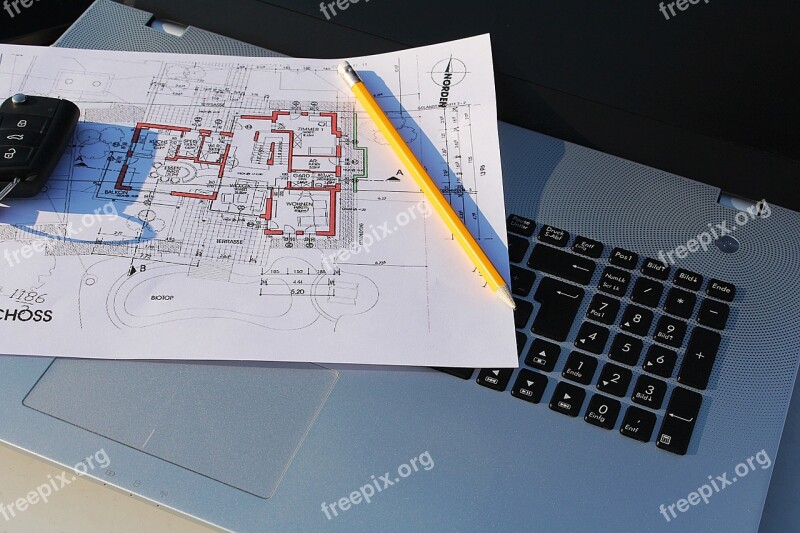 Building Plan Laptop Visit Plan Free Photos