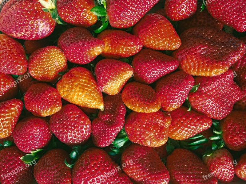 Strawberries Red Fruit Summer Eat