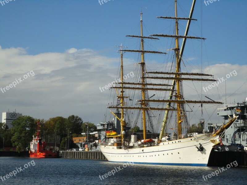 Sailing Vessel Three Masted Kiel Baltic Sea Sky