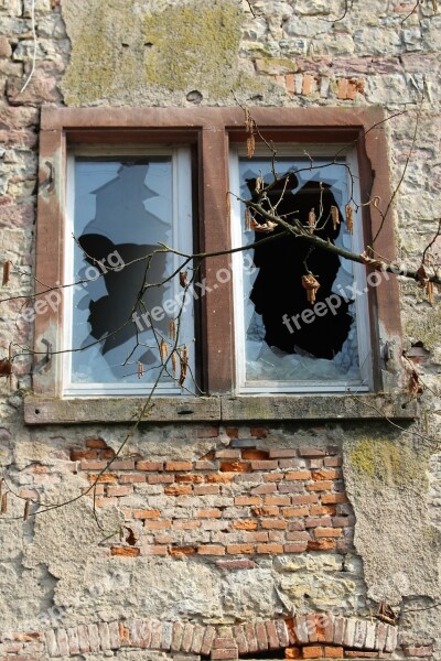 Window Old Old Window Glass Masonry