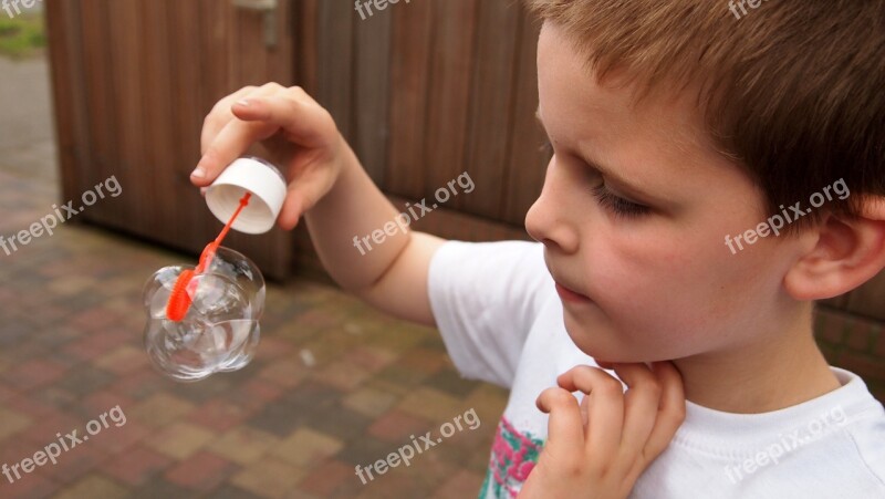 Boy Soapy Water To Call Play Child