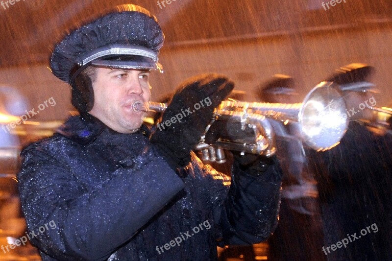 Musician Marching Rain Performance Brass