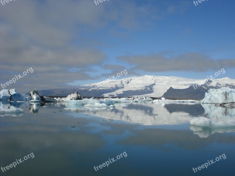 Lagoon Jokulsaarlon Iceland Icebergs Ice