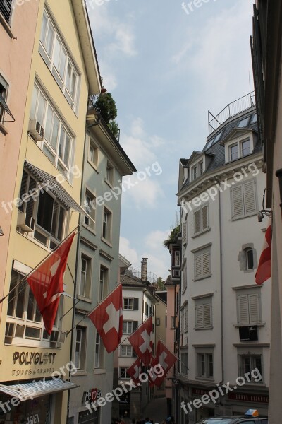 Zurich Switzerland Flag Town Europe