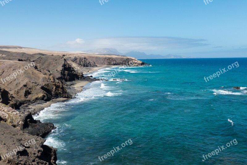 Coast Sea Rocky Fuerteventura Surf