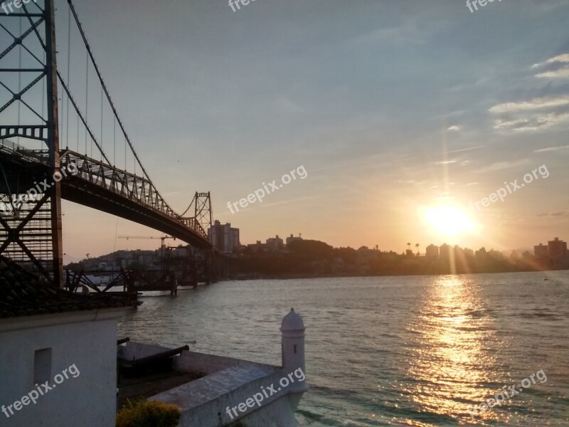 Hercílio Luz Bridge Strong Samir Sunset Florianópolis Floripa