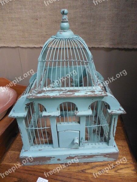 Victorian Birdcage Bird Design Vintage