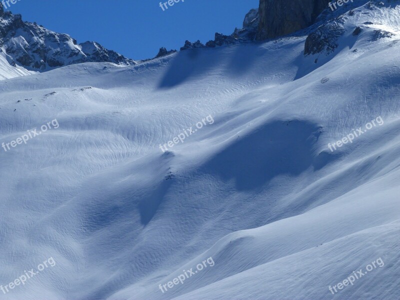 High Alps Mountain Landscape Alps Winter