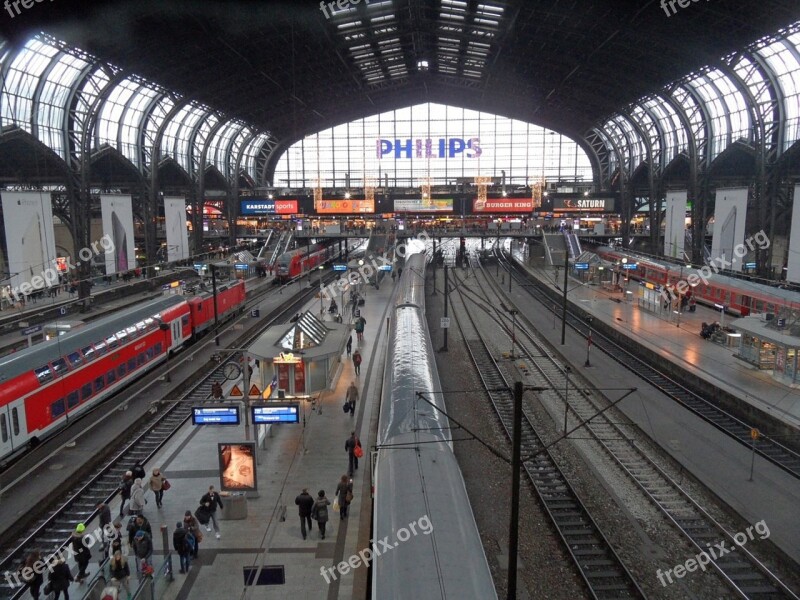 Hamburg Central Station Trains Gleise Platform