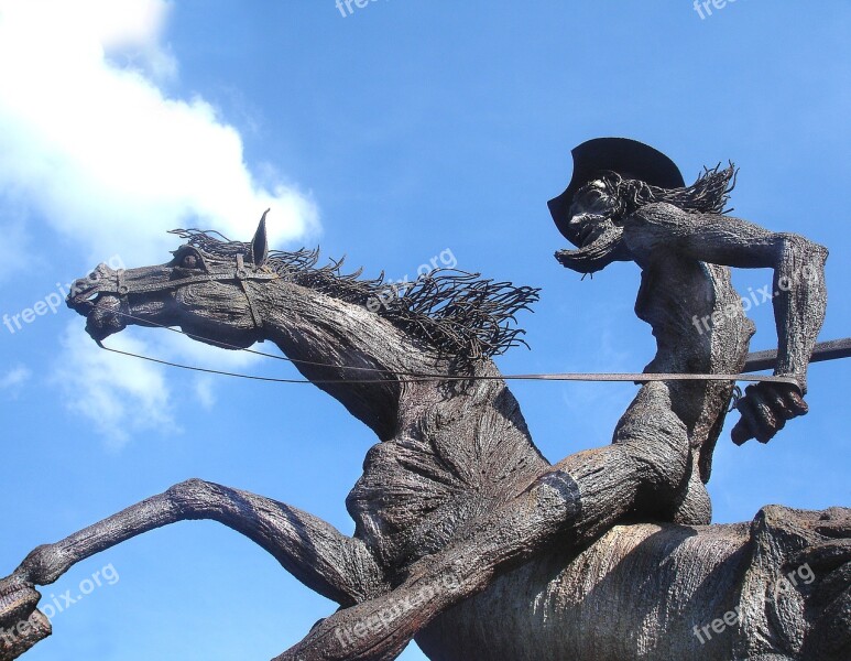 Don Quixote Statue Sky Cuba Free Photos