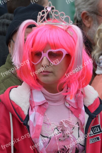 Woman Dress Up Carnival People Pink