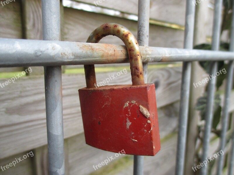 Castle Red Padlock Fence Metal