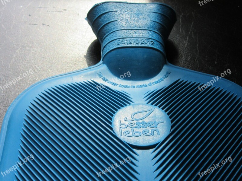 Heat Bottle Rubber Ribbed Rip Blue