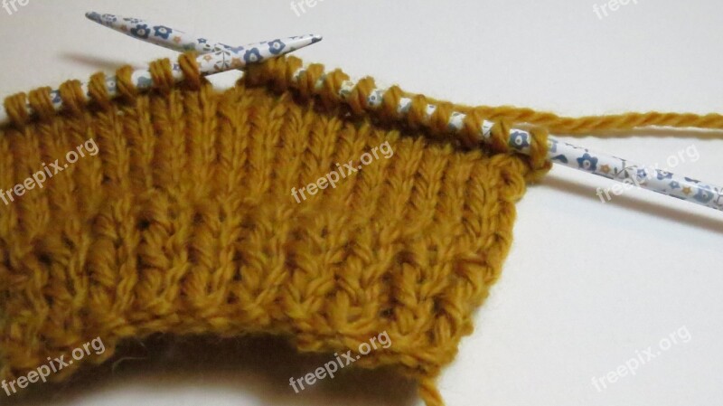 Wool Knitting Yellow Yarn Free Photos