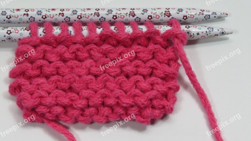 Knitting Wool Pink Needle Garter