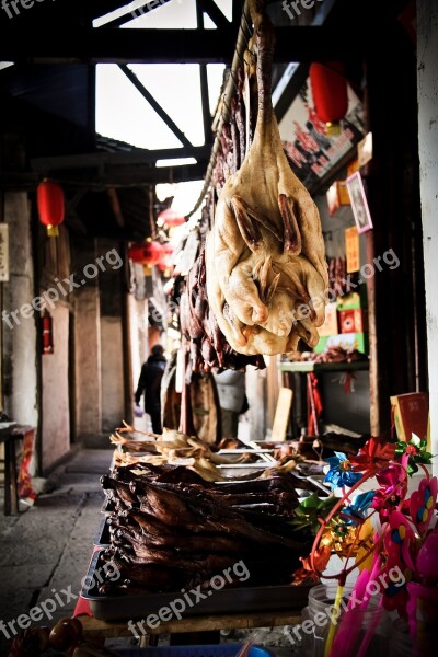 The New Year Cured Meat Duck Covered Bridge Anchang Town